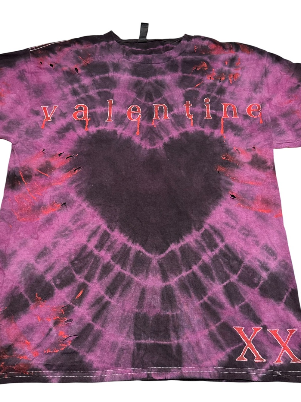 Bloody Valentine mgk Tie-Dye Heart Graphic Tee L